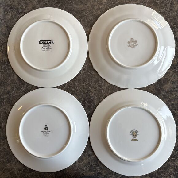 4 Mismatched Vtg Salad Cake‎ Dessert Plates Pink Florals & Solids Cottage Core - Picture 6 of 10